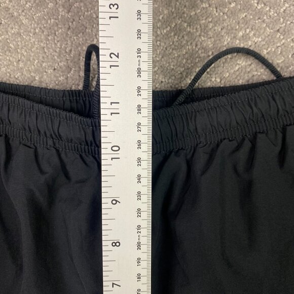 Vintage Nike Woven Track Pants Men's Medium Black Red Stripe Ankle Zip Y2K 2000s - Picture 11 of 14